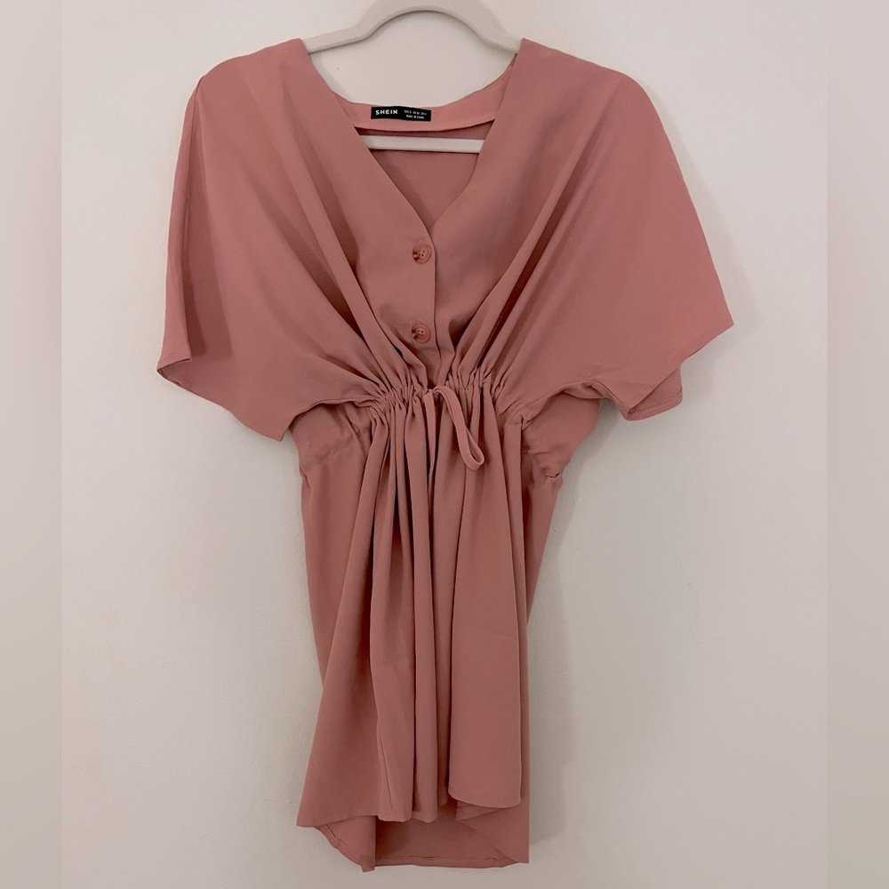NEW w/o Tags - Shein Pink Adjustable Summer Mini Dress